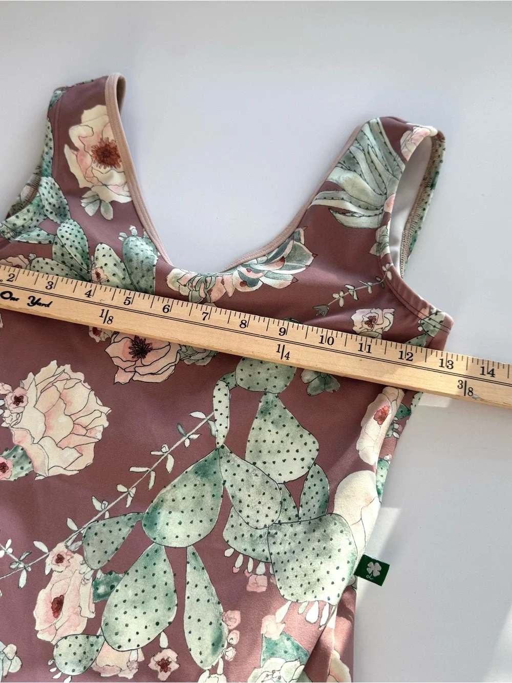 Luckyleo dancewear leotard One Piece Open Back Sz S Dusk Rose cactus Floral Boho